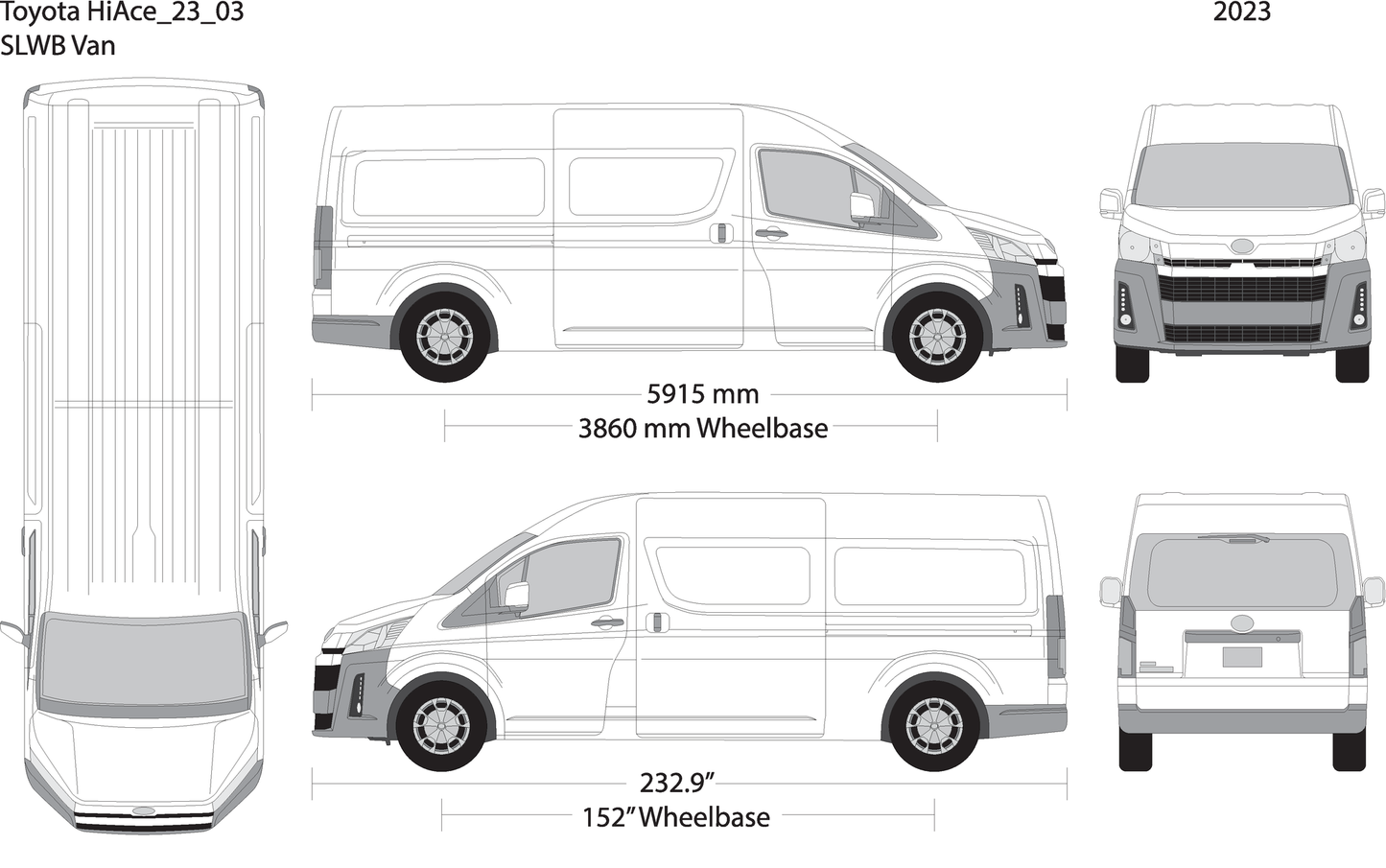 2023 Toyota Hiace V03 Vehicle Wrap Template