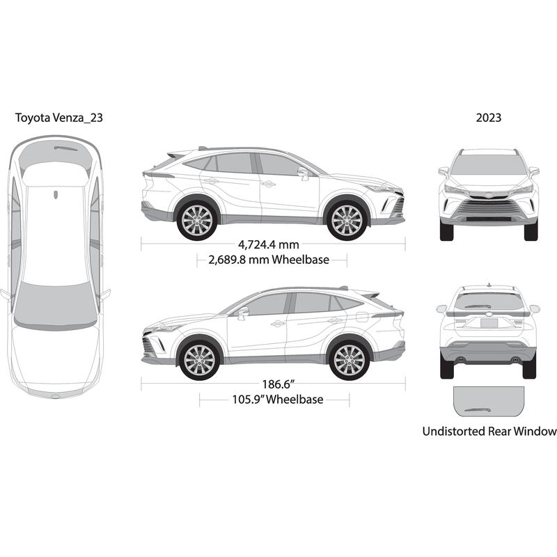 2023 Toyota Venza V23 Vehicle Wrap Template