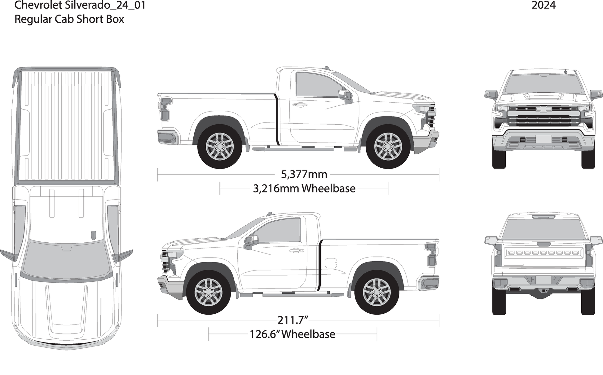 2024 Chevy Silverado 1500 V01 Vehicle Wrap Template