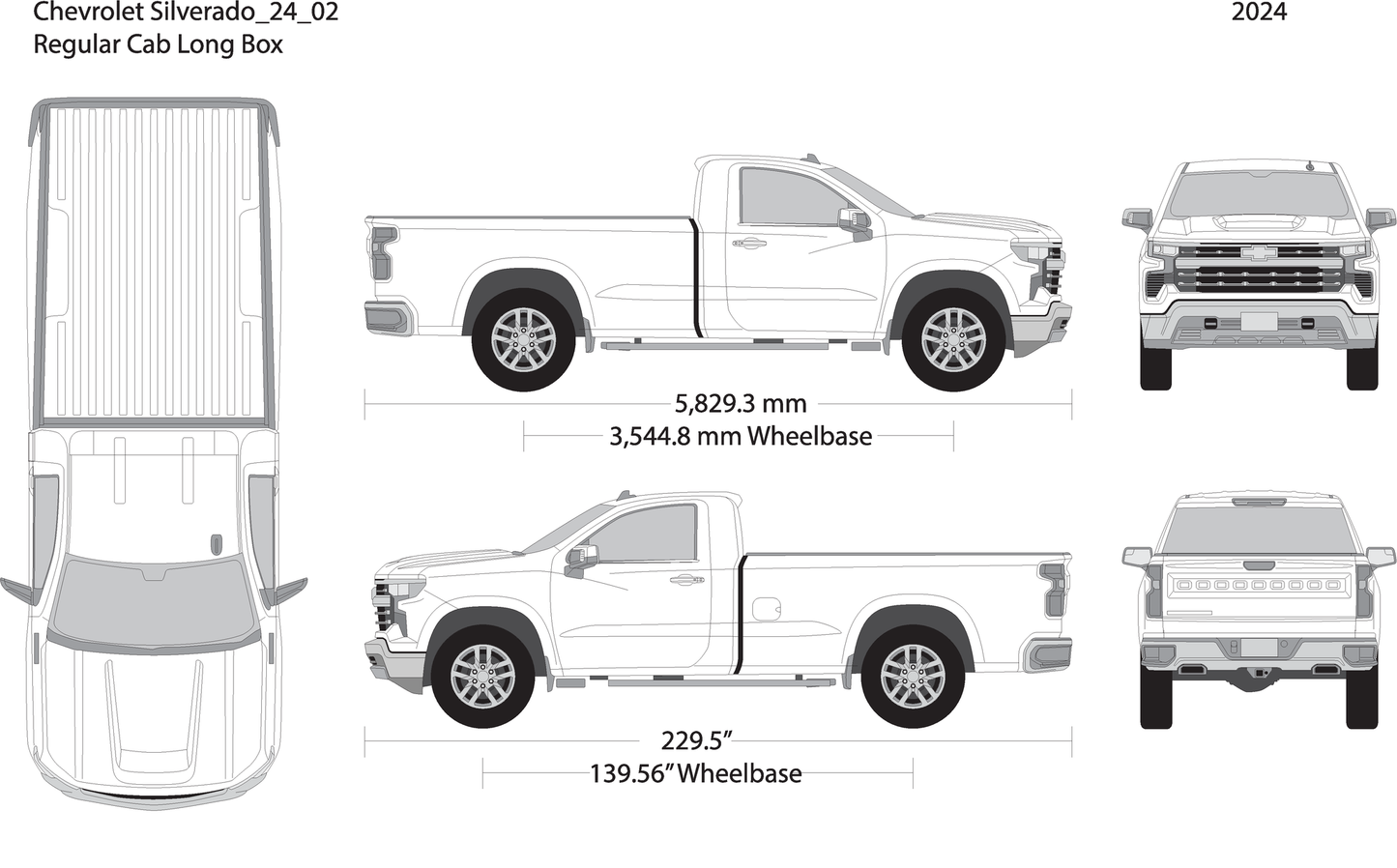 2024 Chevy Silverado 1500 V02 Vehicle Wrap Template