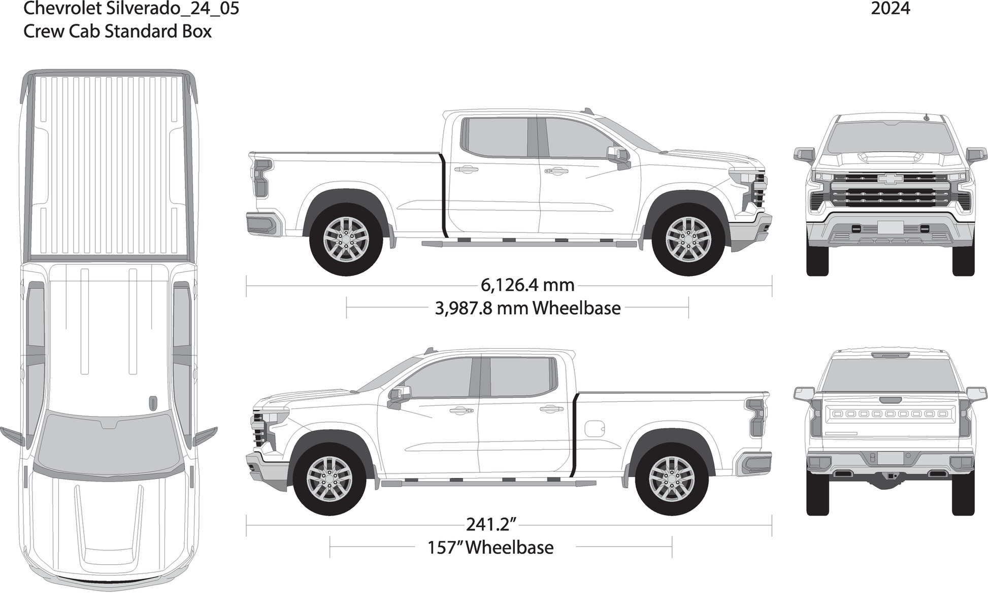 2024 Chevy Silverado 1500 V05 Vehicle Wrap Template
