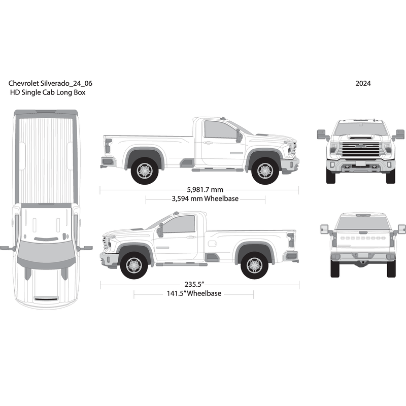 2024 Chevy Silverado 2500 3500 Hd V06 Vehicle Wrap Template