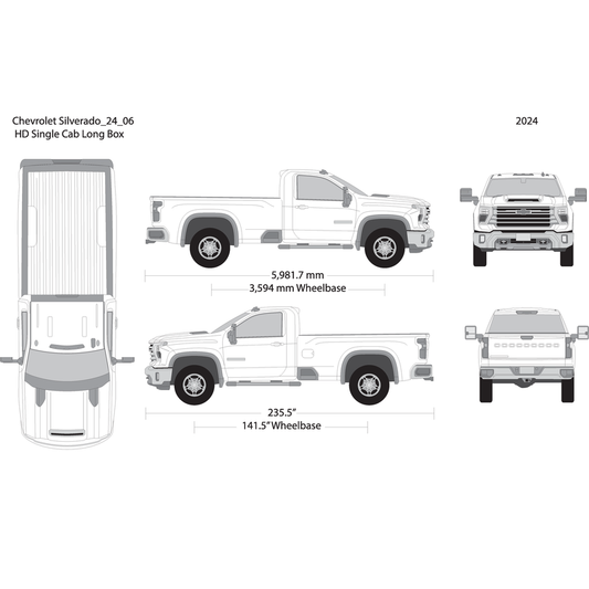 2024 Chevy Silverado 2500 3500 Hd V06 Vehicle Wrap Template