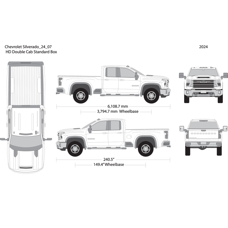 2024 Chevy Silverado 2500 3500 Hd V07 Vehicle Wrap Template