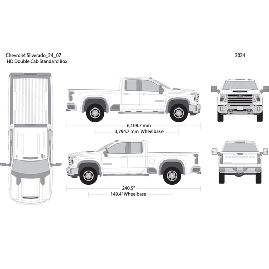 2024 Chevy Silverado 2500 3500 Hd V07 Vehicle Wrap Template