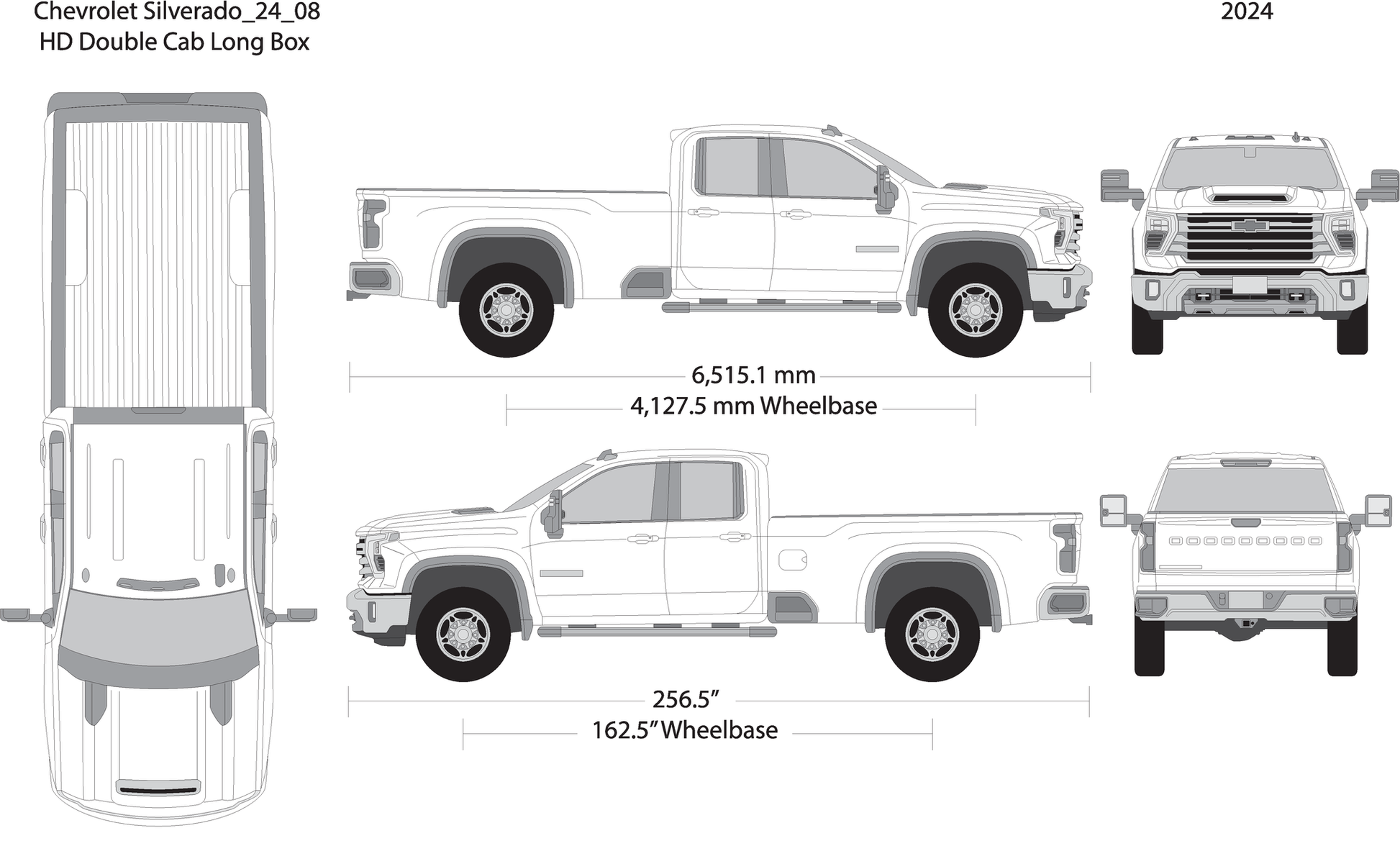 2024 Chevy Silverado 2500 3500 Hd V08 Vehicle Wrap Template