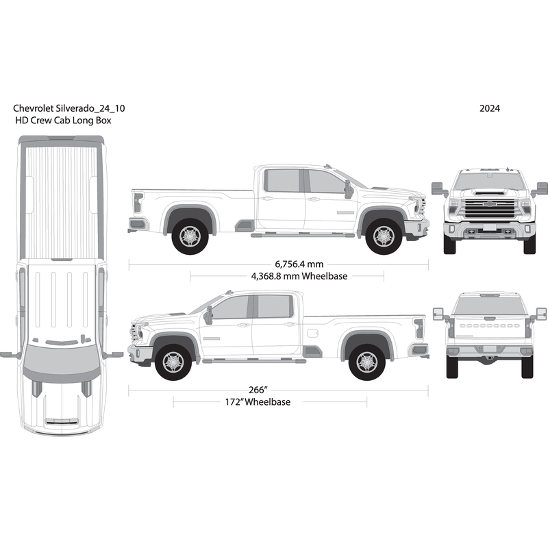 2024 Chevy Silverado 2500 3500 Hd V10 Vehicle Wrap Template