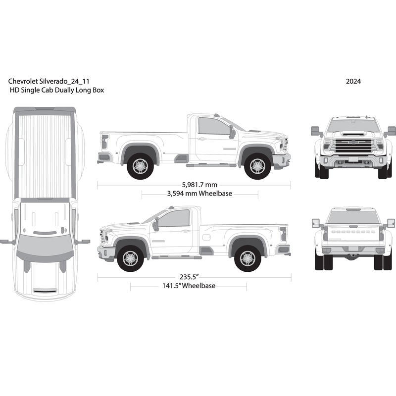 2024 Chevy Silverado 2500 3500 Hd V11 Vehicle Wrap Template
