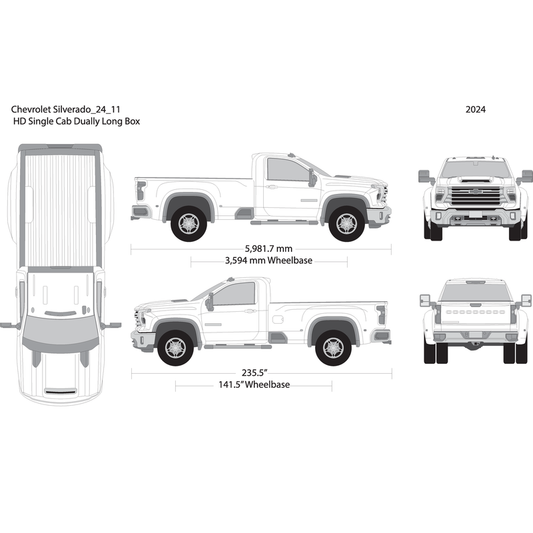 2024 Chevy Silverado 2500 3500 Hd V11 Vehicle Wrap Template
