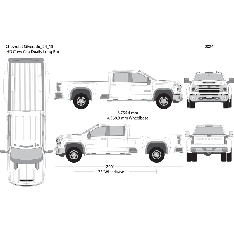 2024 Chevy Silverado 2500 3500 Hd V13 Vehicle Wrap Template