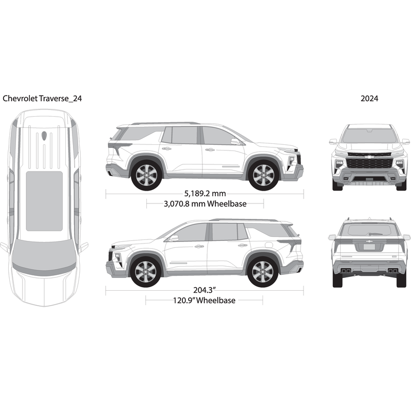 2024 Chevy Traverse V24 Vehicle Wrap Template