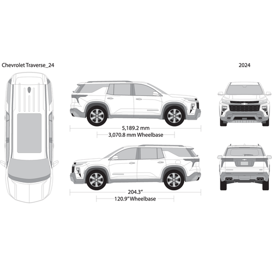 2024 Chevy Traverse V24 Vehicle Wrap Template