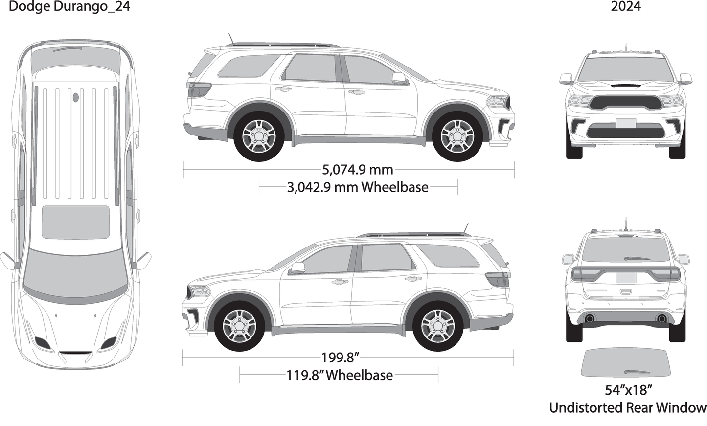 2024 Dodge Durango V24 Vehicle Wrap Template