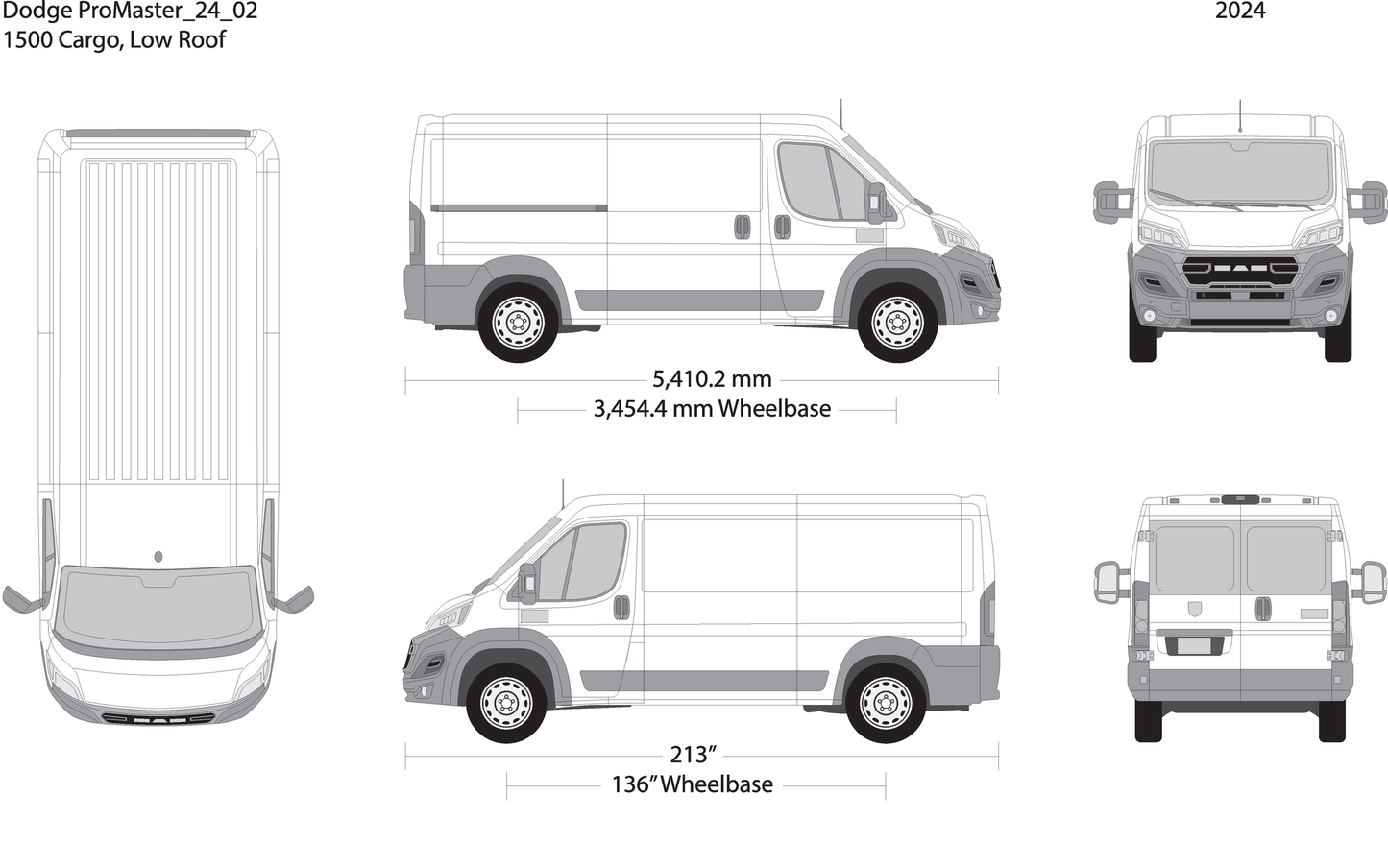 2024 Dodge Promaster V02 Vehicle Wrap Template