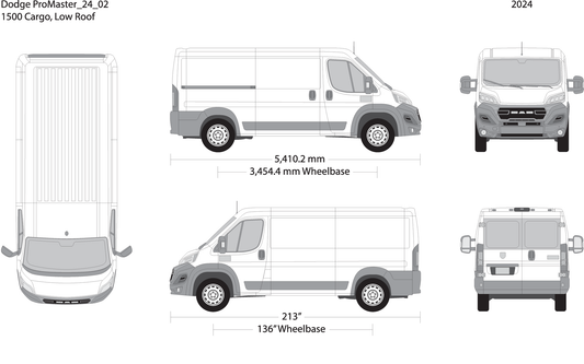 2024 Dodge Promaster V02 Vehicle Wrap Template