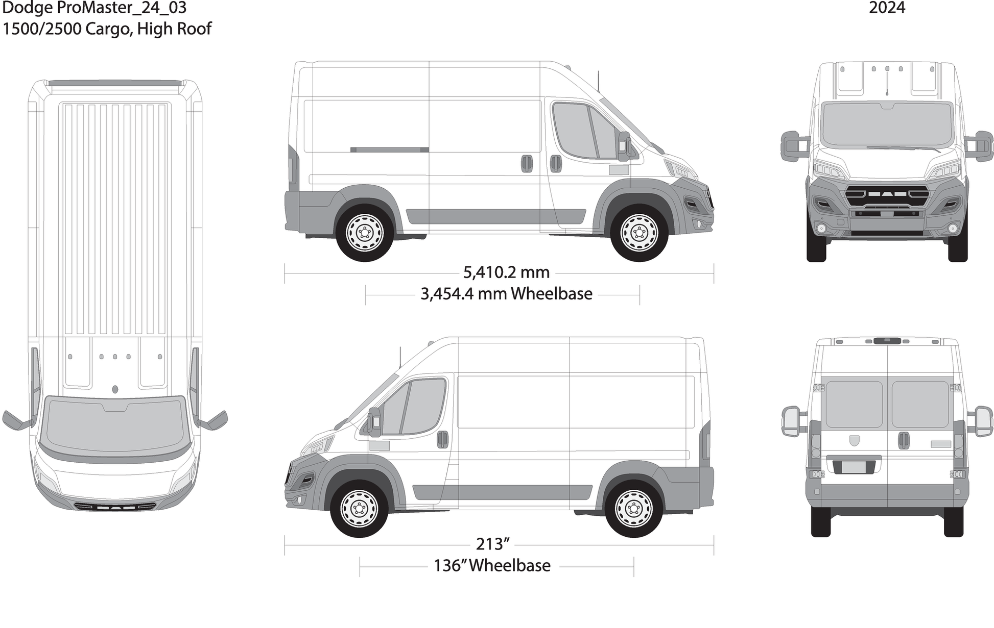 2024 Dodge Promaster V03 Vehicle Wrap Template