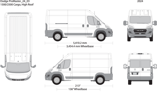 2024 Dodge Promaster V03 Vehicle Wrap Template