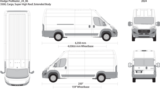 2024 Dodge Promaster V06 Vehicle Wrap Template