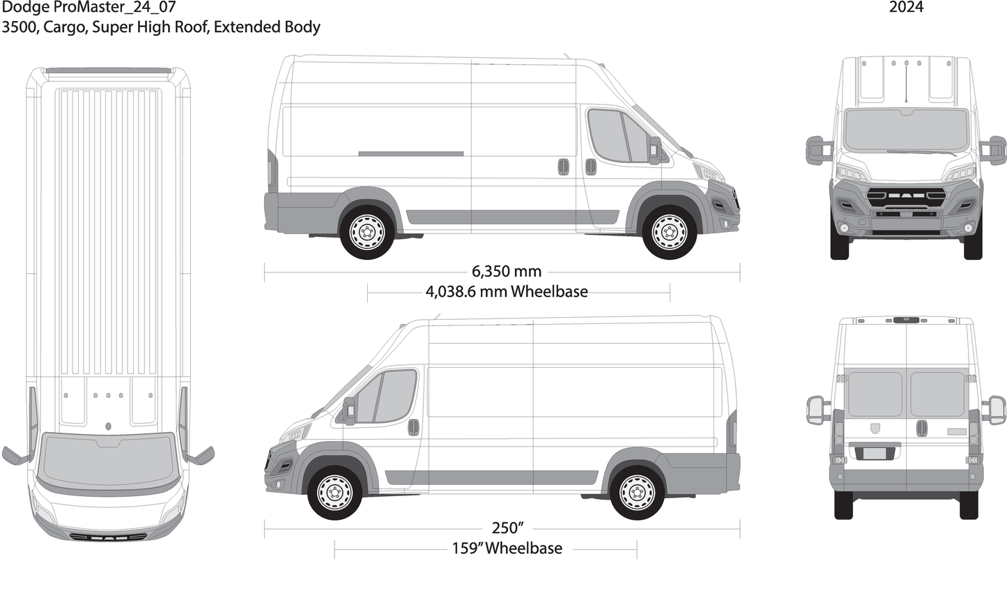 2024 Dodge Promaster V07 Vehicle Wrap Template