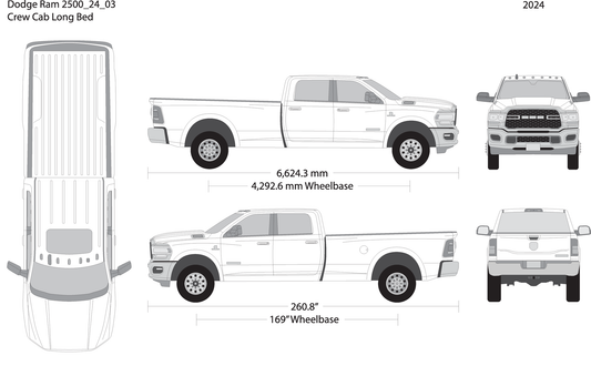 2024 Dodge Ram 2500 3500 V03 Vehicle Wrap Template