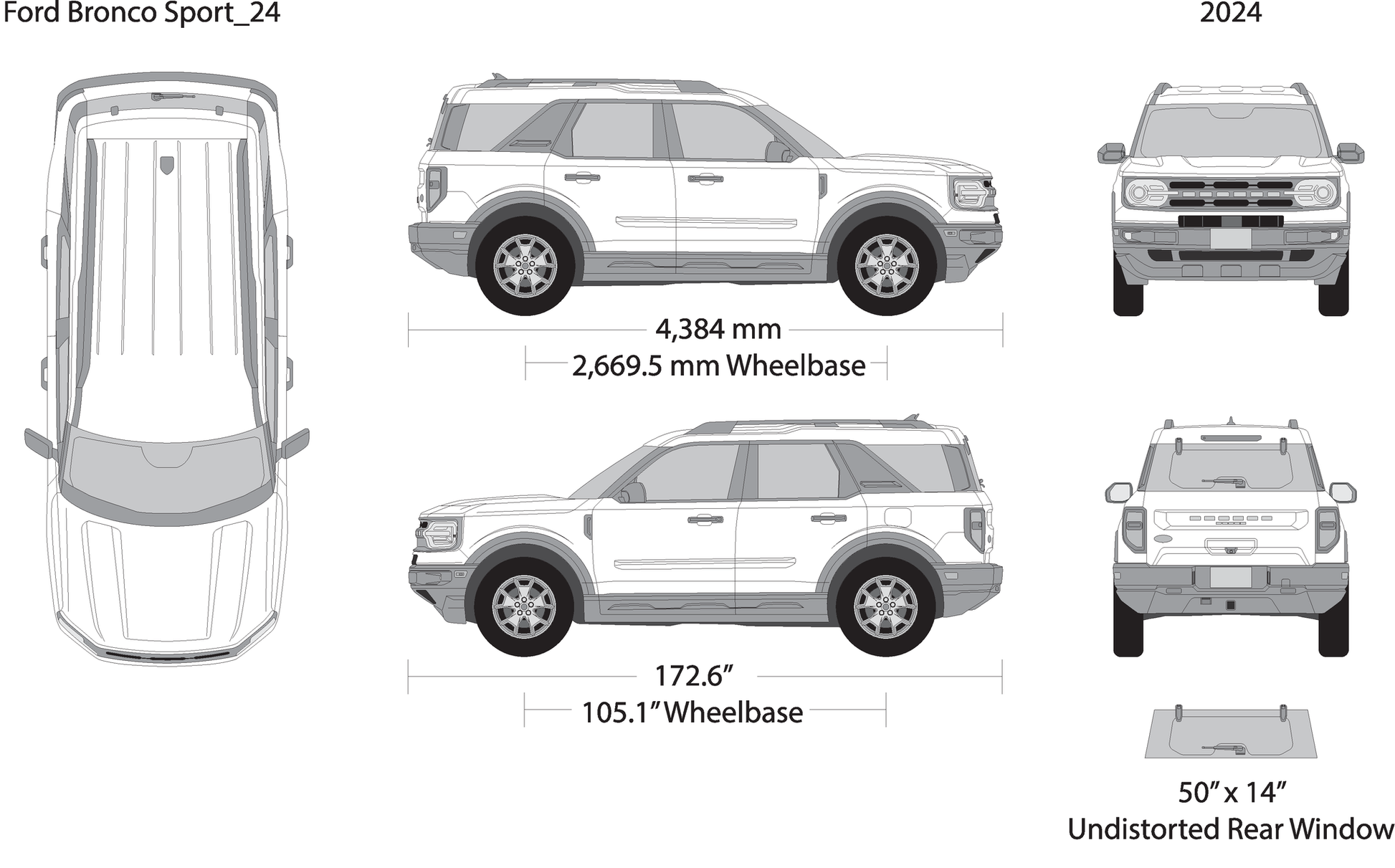 2024 Ford Bronco Sport V24 Vehicle Wrap Template