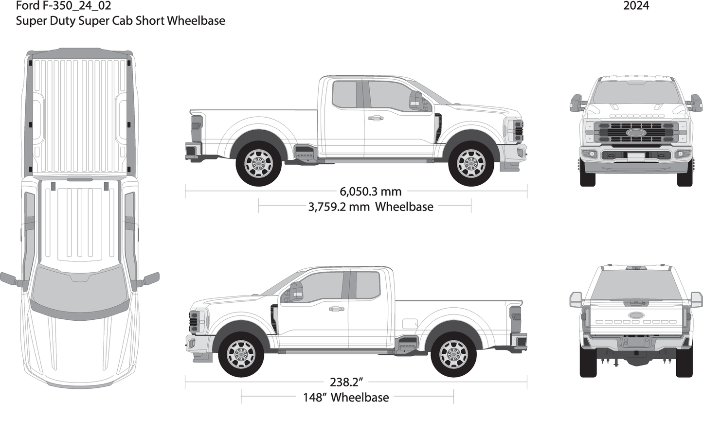 2024 Ford F 350 V02 Vehicle Wrap Template