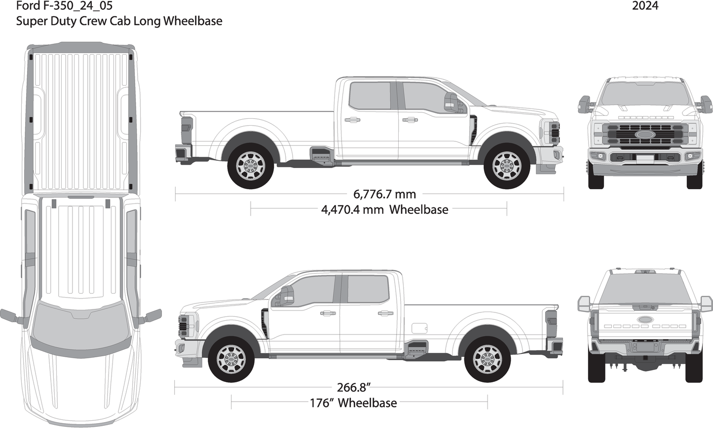 2024 Ford F 350 V05 Vehicle Wrap Template