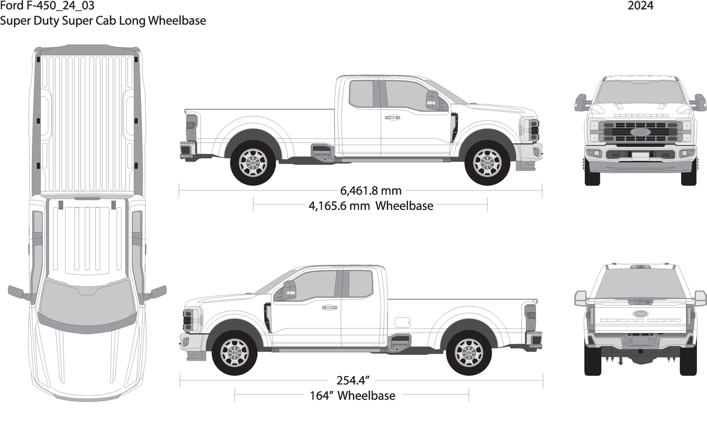 2024 Ford F 450 V03 Vehicle Wrap Template