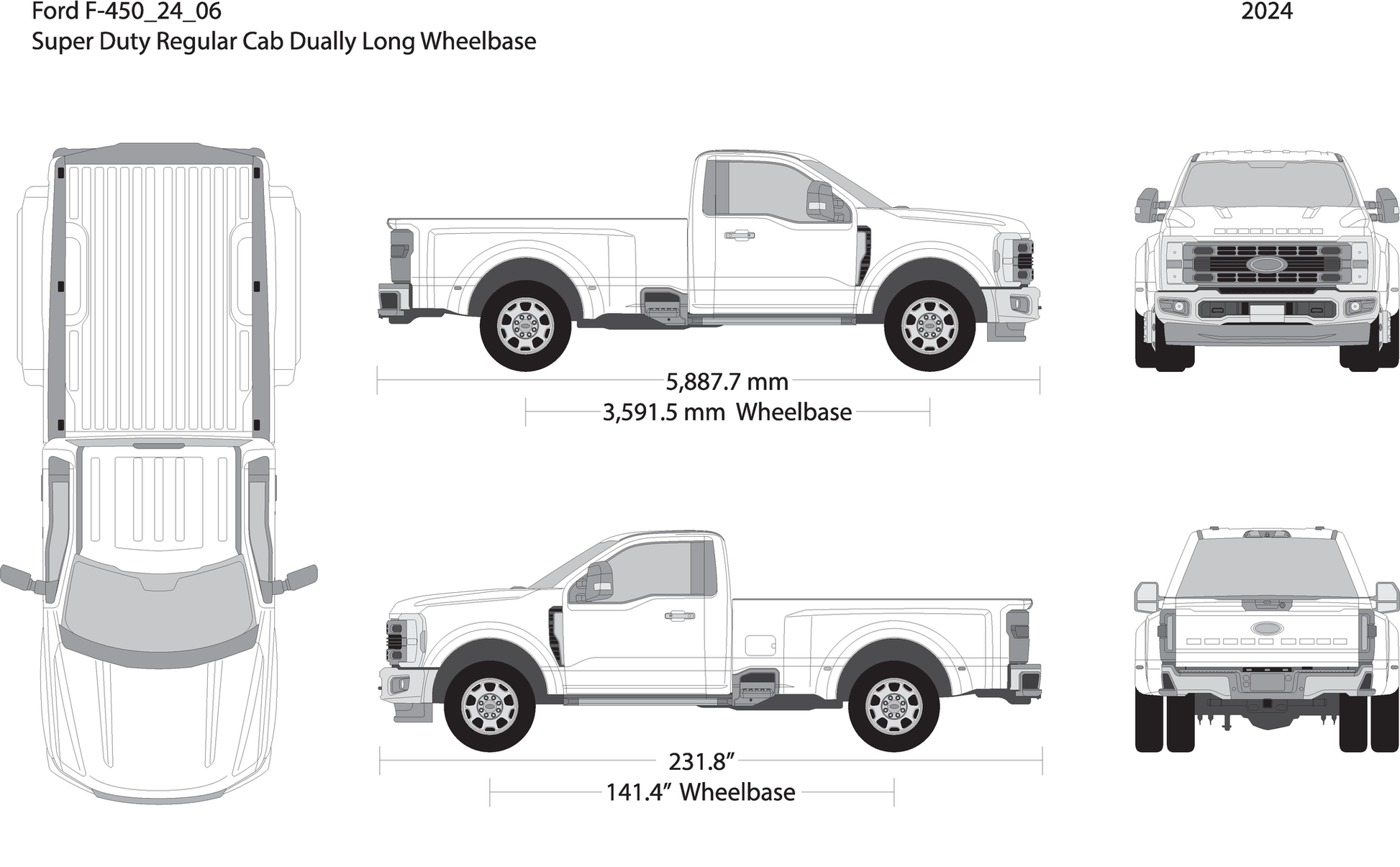 2024 Ford F 450 V06 Vehicle Wrap Template
