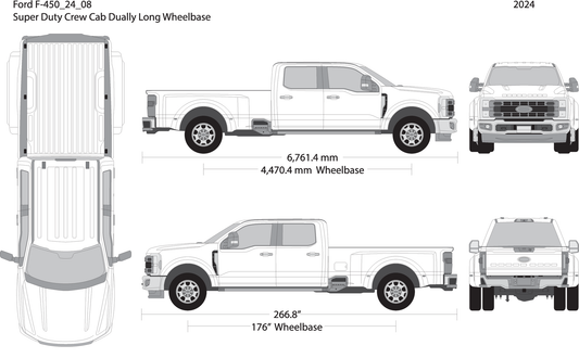 2024 Ford F 450 V08 Vehicle Wrap Template