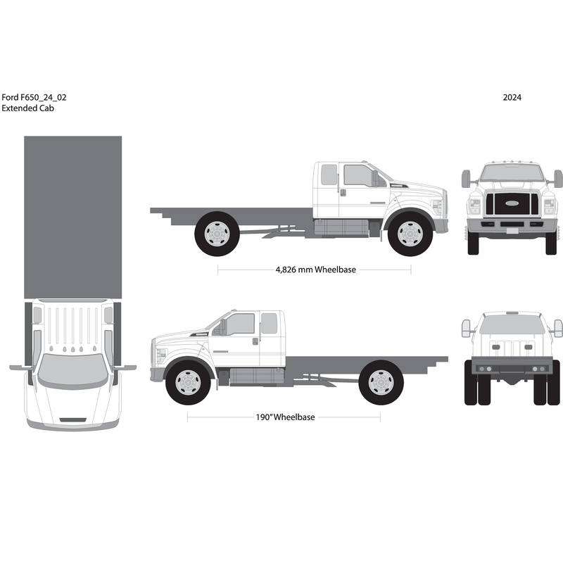 2024 Ford F 650 V02 Vehicle Wrap Template