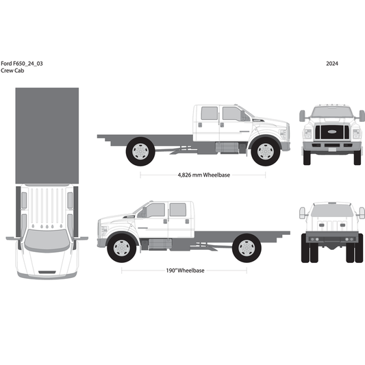 2024 Ford F 650 V03 Vehicle Wrap Template