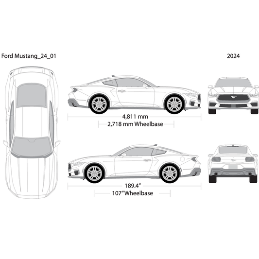 2024 Ford Mustang V01 Vehicle Wrap Template