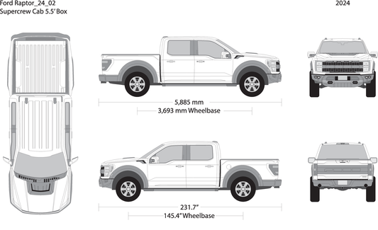 2024 Ford Raptor V02 Vehicle Wrap Template
