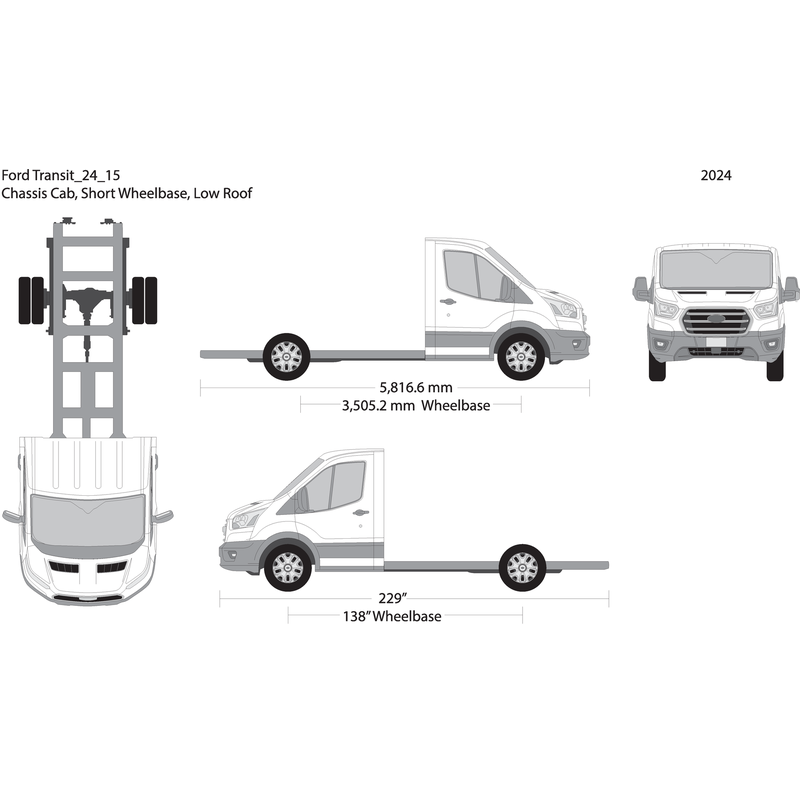 2024 Ford Transit Chassis V15 Vehicle Wrap Template