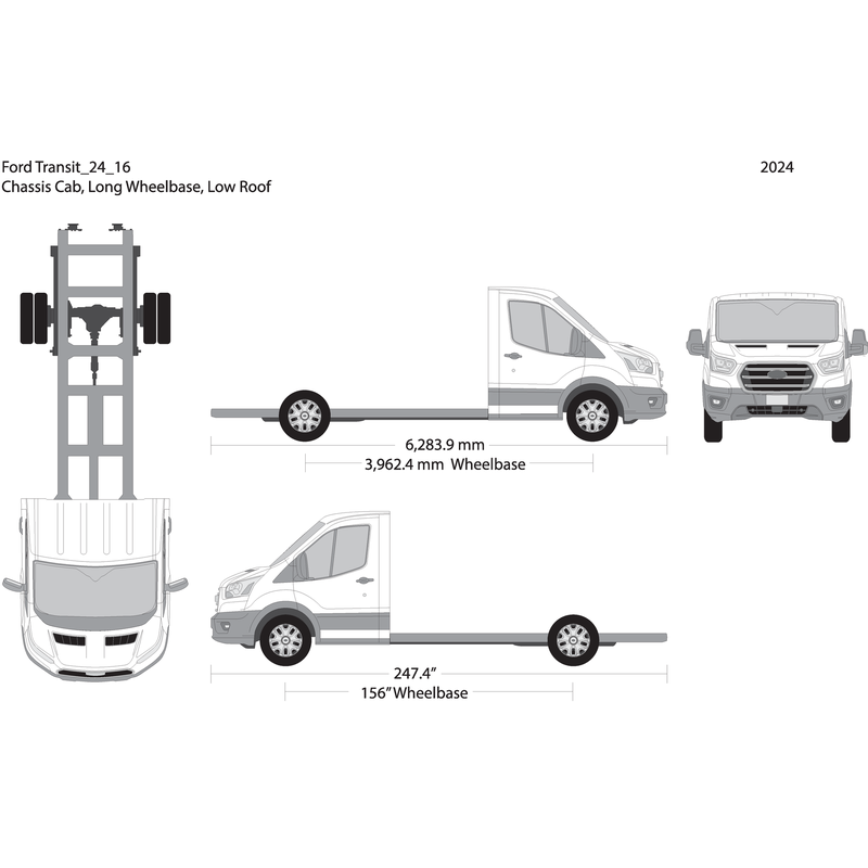2024 Ford Transit Chassis V16 Vehicle Wrap Template