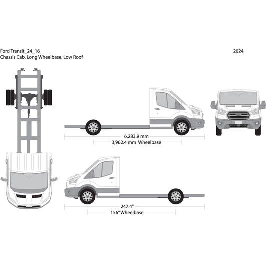 2024 Ford Transit Chassis V16 Vehicle Wrap Template
