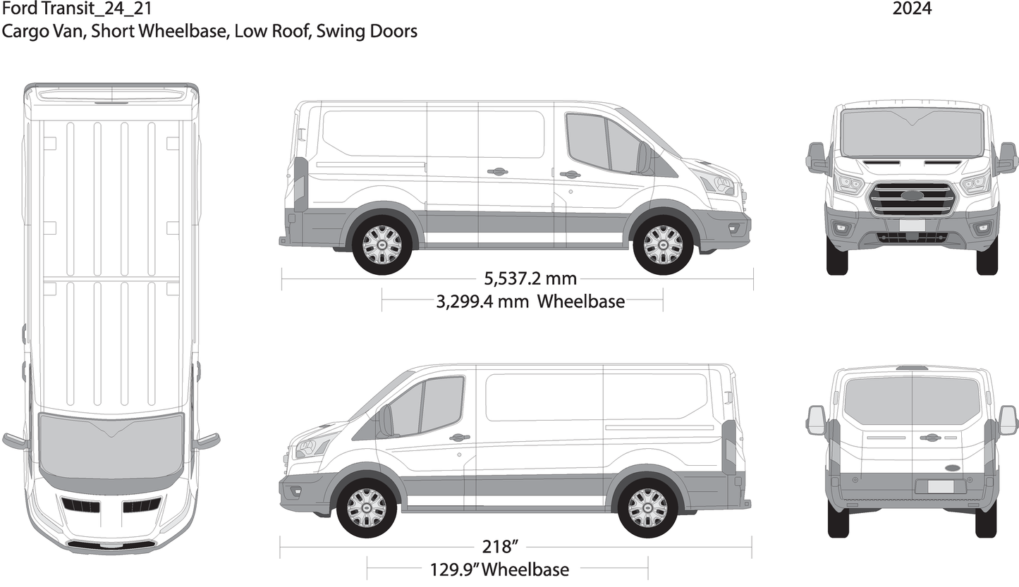 2024 Ford Transit Swing Doors V21 Vehicle Wrap Template