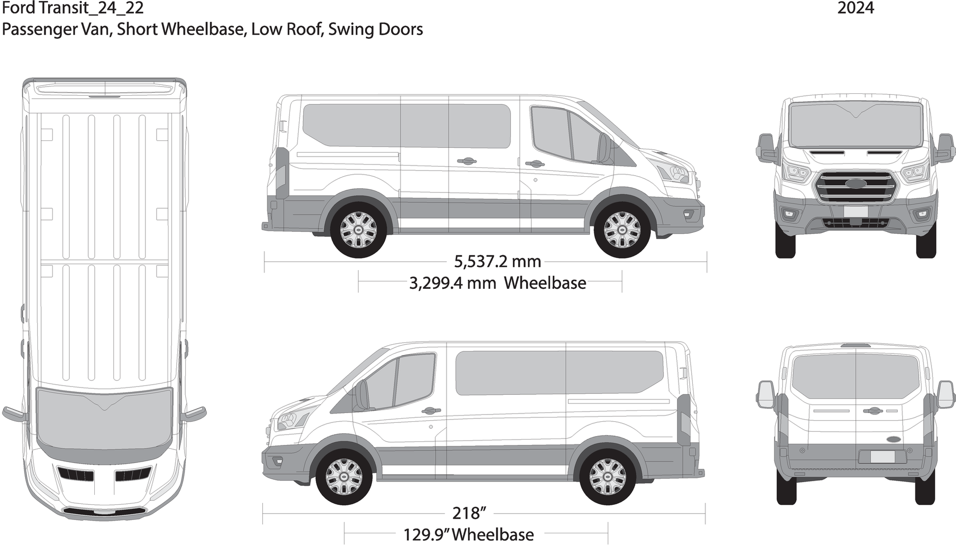 2024 Ford Transit Swing Doors V22 Vehicle Wrap Template