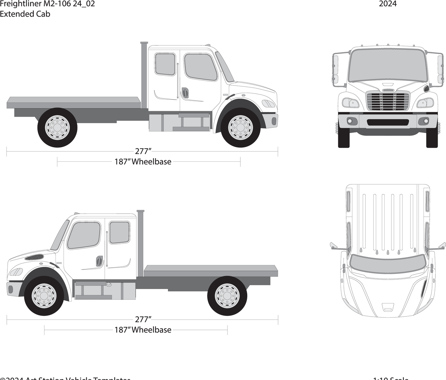 2024 Frieghtliner M2 106 V02 Vehicle Wrap Template
