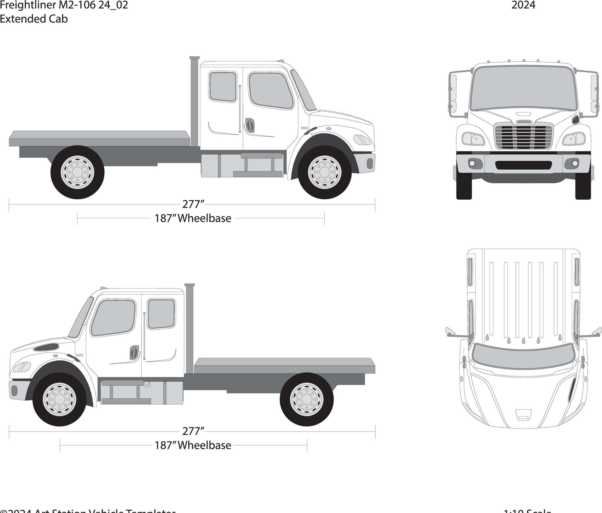 2024 Frieghtliner M2 106 V02 Vehicle Wrap Template