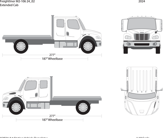 2024 Frieghtliner M2 106 V02 Vehicle Wrap Template