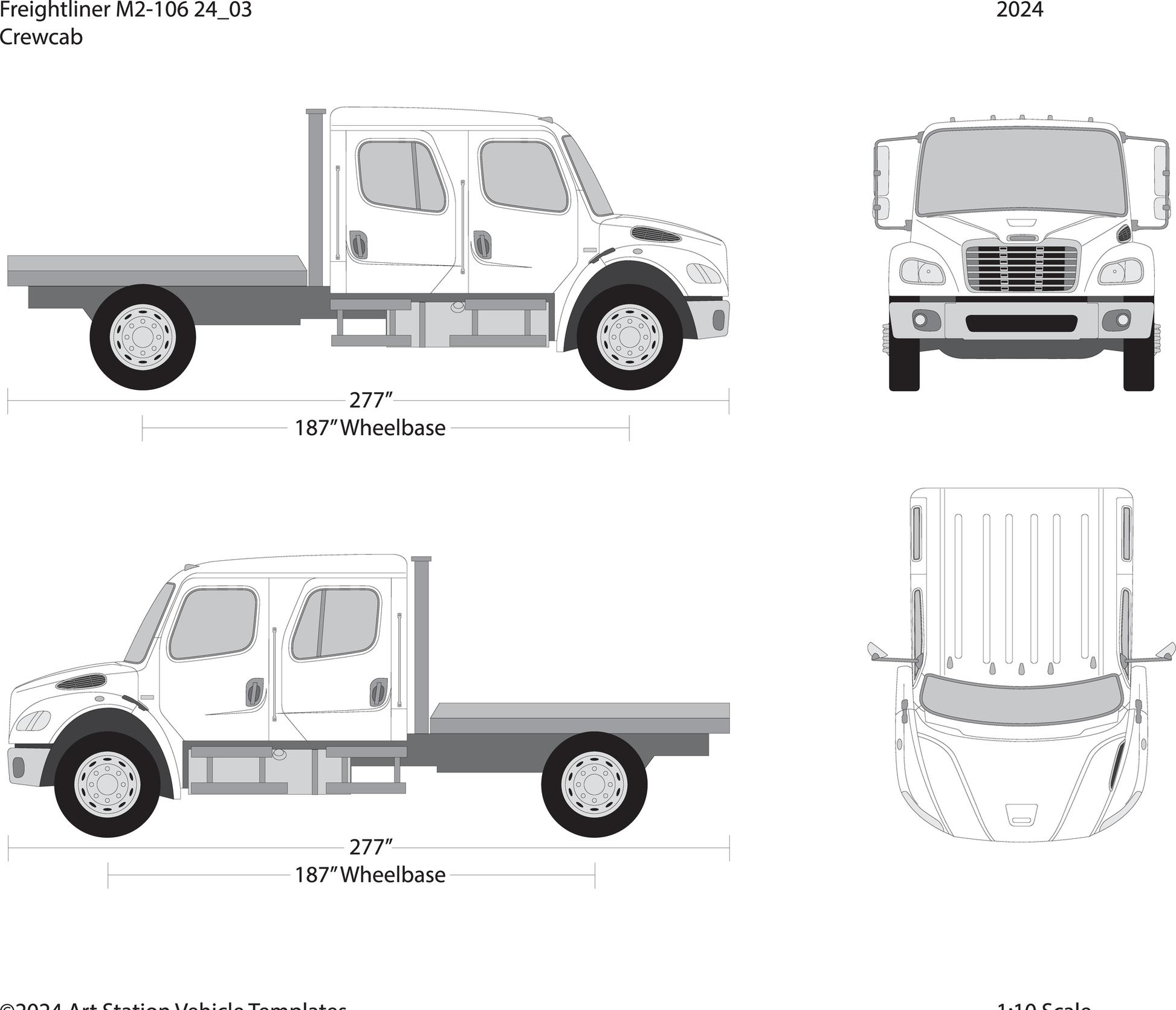 2024 Frieghtliner M2 106 V03 Vehicle Wrap Template