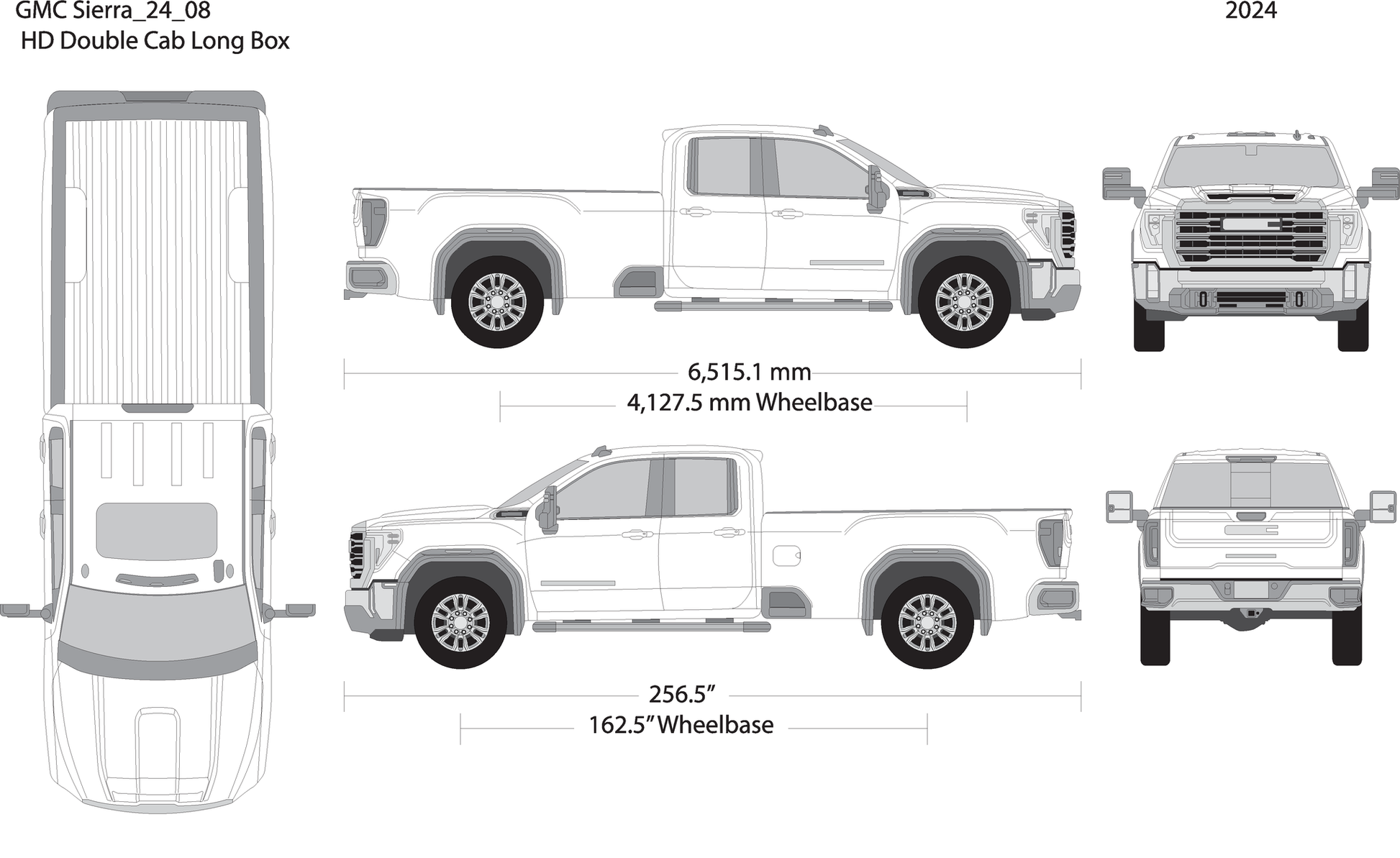 2024 Gmc Sierra 2500 3500 Hd V08 Vehicle Wrap Template