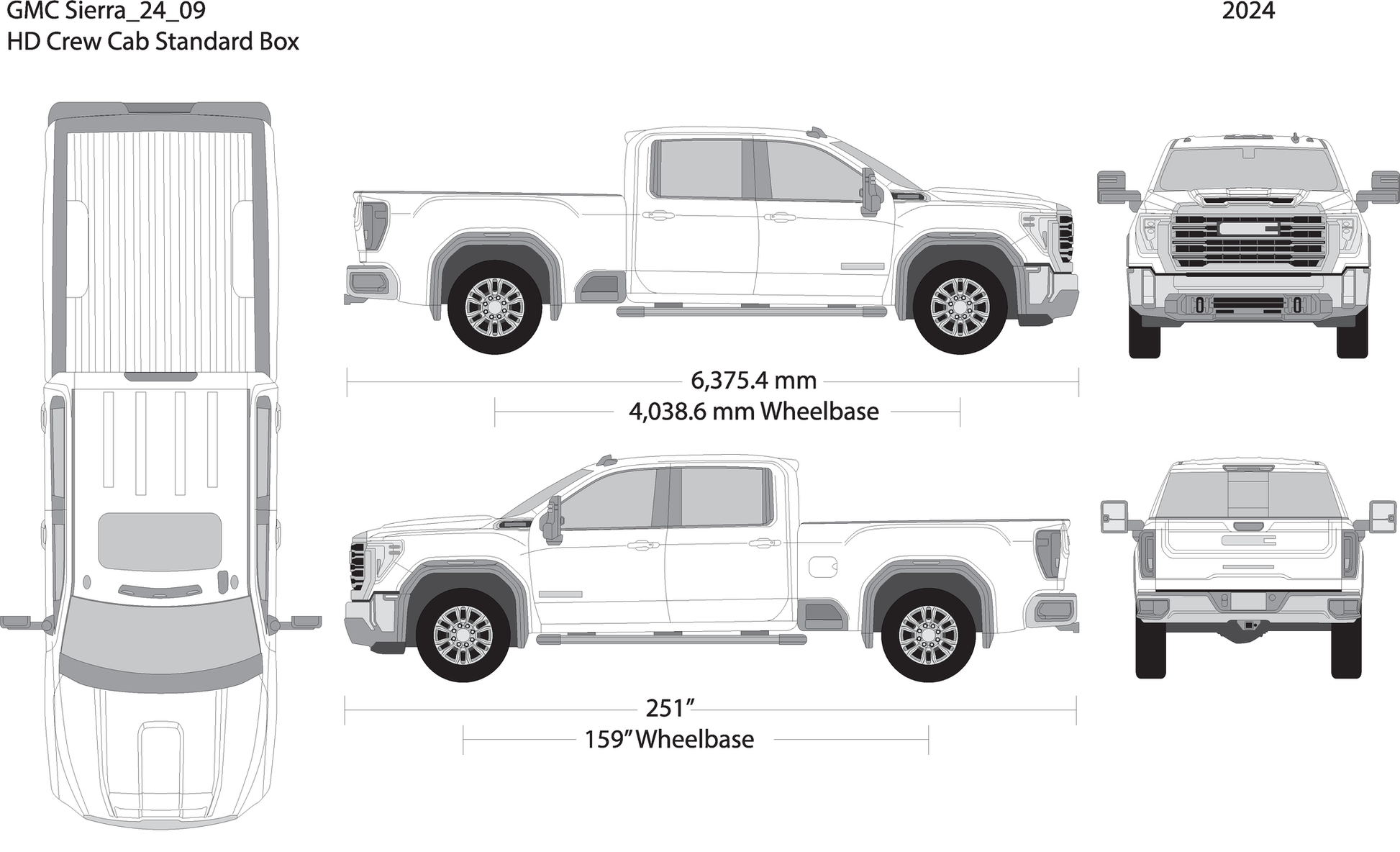 2024 Gmc Sierra 2500 3500 Hd V09 Vehicle Wrap Template