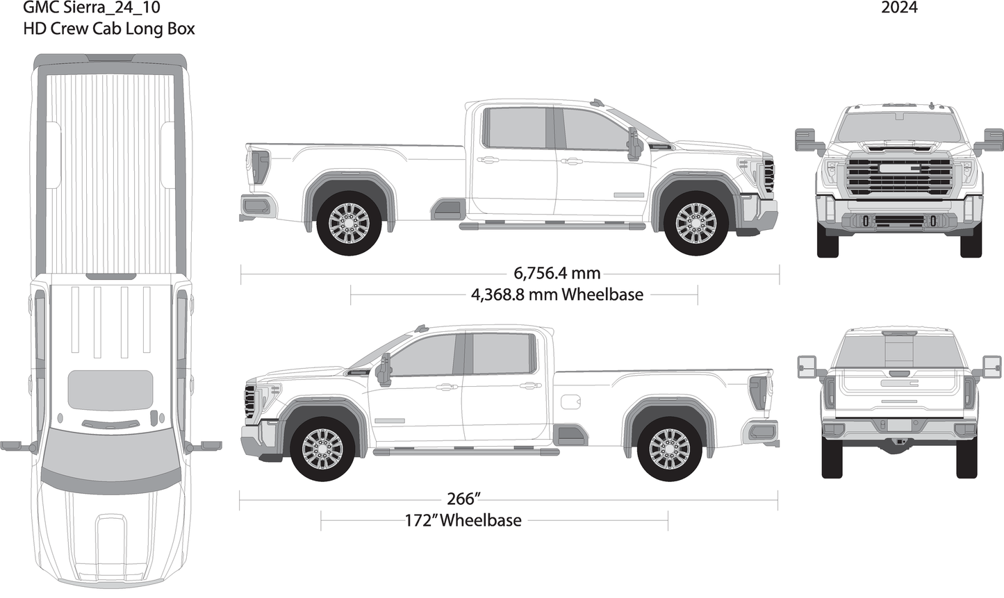 2024 Gmc Sierra 2500 3500 Hd V10 Vehicle Wrap Template