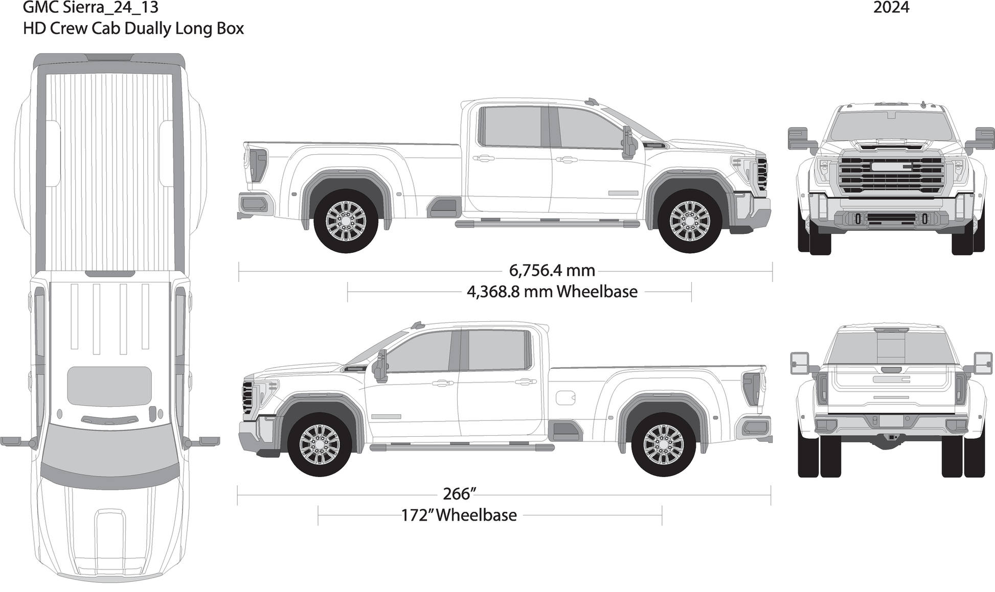 2024 Gmc Sierra 2500 3500 Hd V13 Vehicle Wrap Template