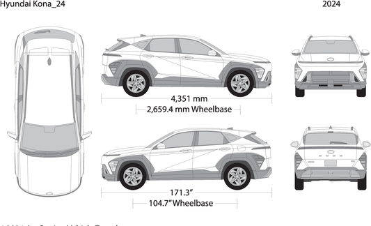 2024 Hyundai Kona V01 Vehicle Wrap Template