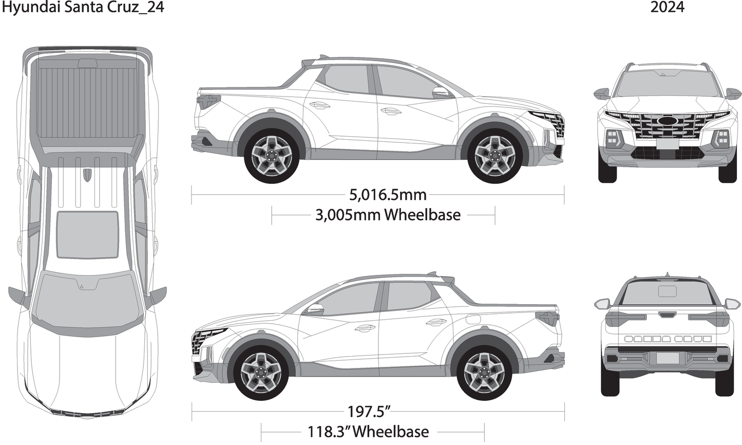 2024 Hyundai Santa Cruz V24 Vehicle Wrap Template