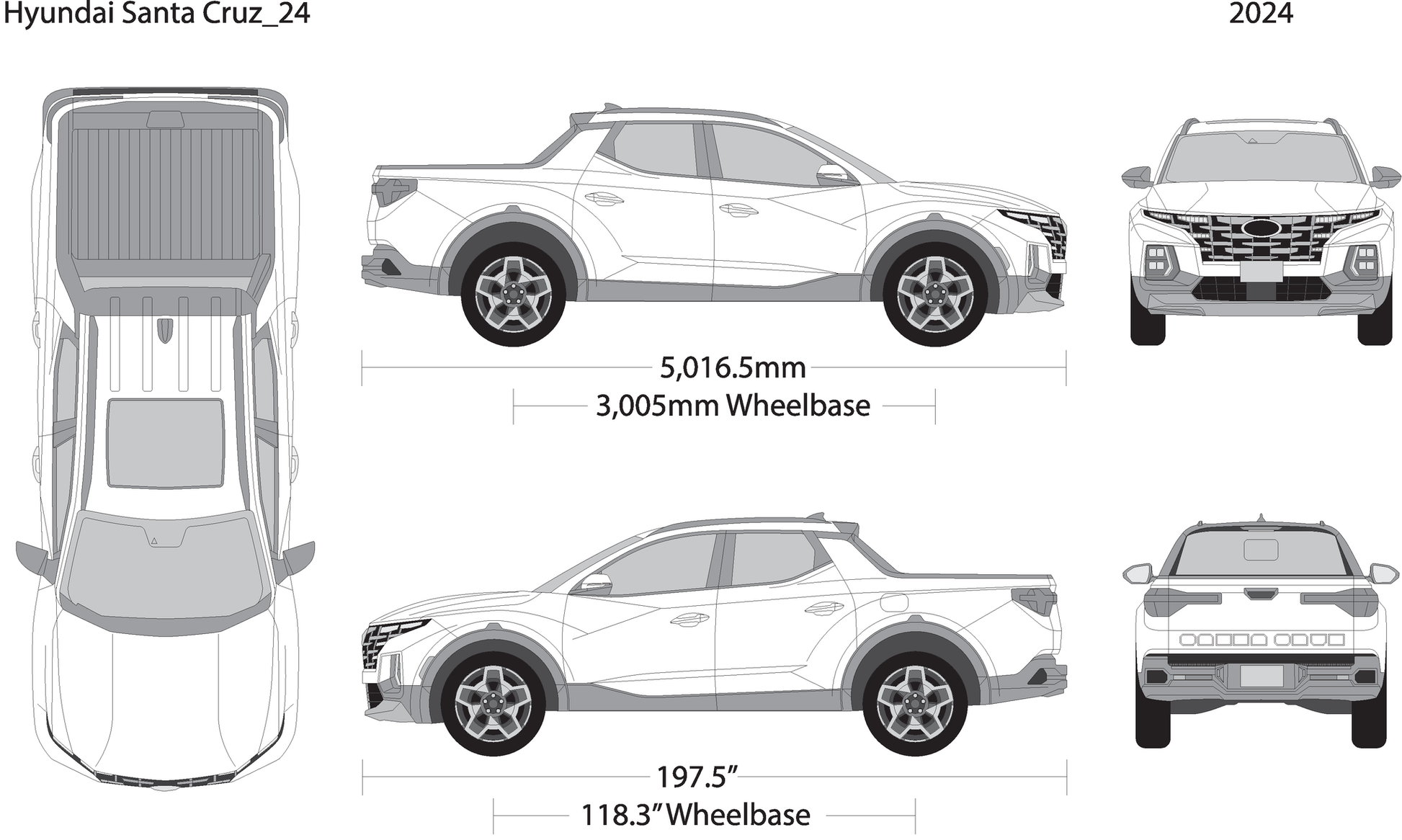 2024 Hyundai Santa Cruz V24 Vehicle Wrap Template